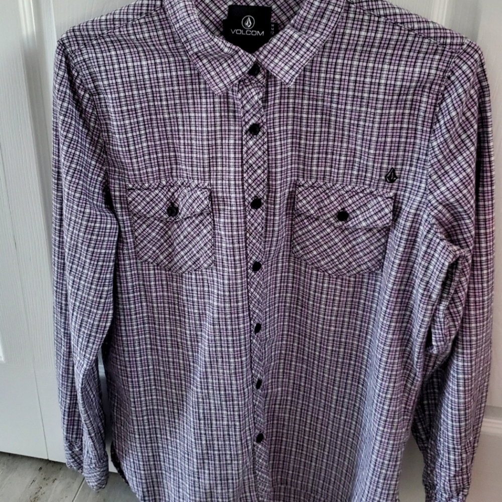 VANS plaid flannel button Shirt M